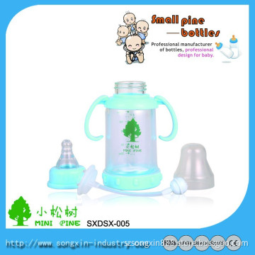 120ml Food Grade Glass Baby Bottle With Silicone Nipple BPA Free